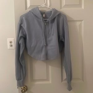 Cropped zip up hoodie